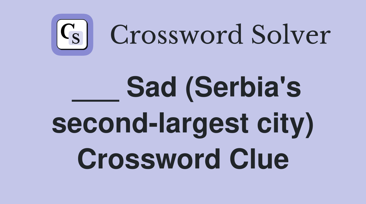 serbia crossword clue 2 letters